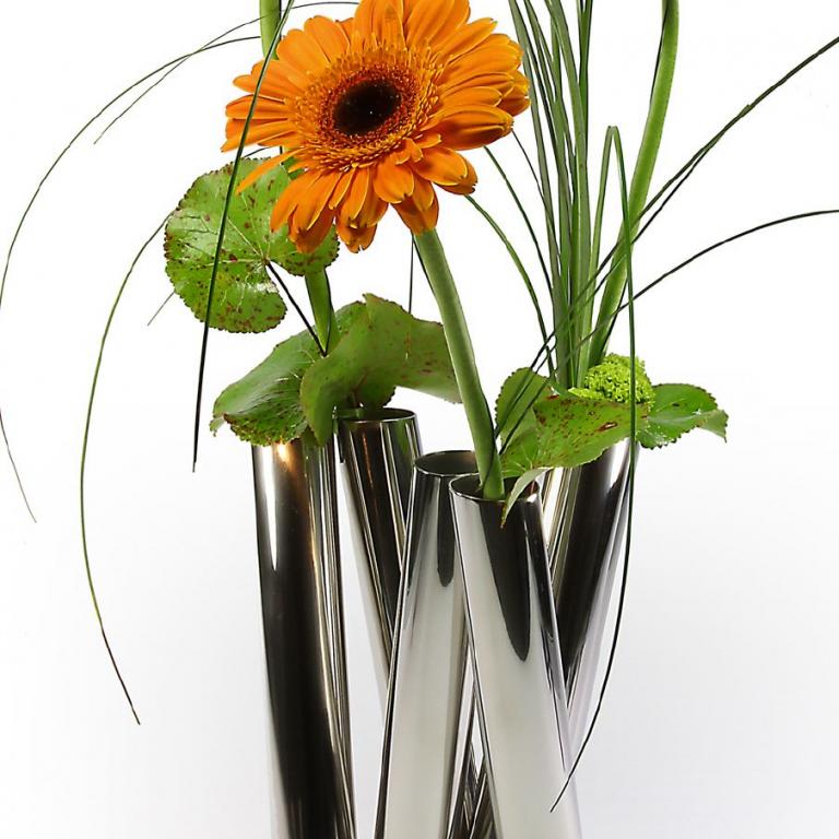 vase mit 6 zylindern und gerbera